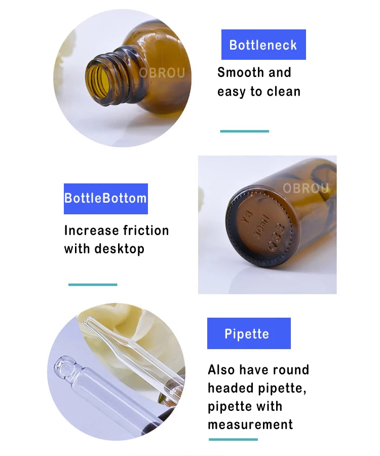5ml 10ml 15ml 30ml 50ml 60ml 100ml Black Amber Dropper Hair Oil Bottles Essential Oil Bottle Glass Perfume Dropper Bottle