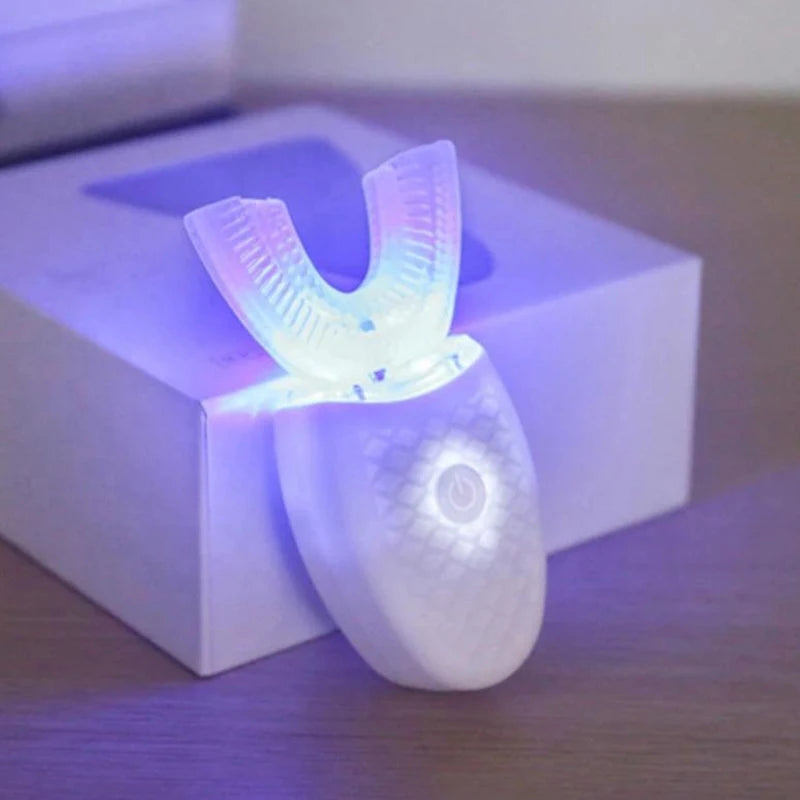 Rechargeable Ultrasonic Teeth Tray Waterproof Wireless U Shaped Whitening Toothbrush