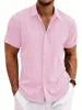 2026 Summer European and American Tie-Dyed Young Casual Linen Short-Sleeved Shirt