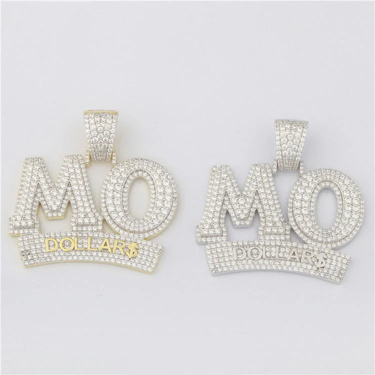 Bespoke Premium 925 Silver HipHop Emerald Cut Luxury Moissanite Stone Unisex Charm Stylish Trendy Fine Jewelry Pendants & Charms