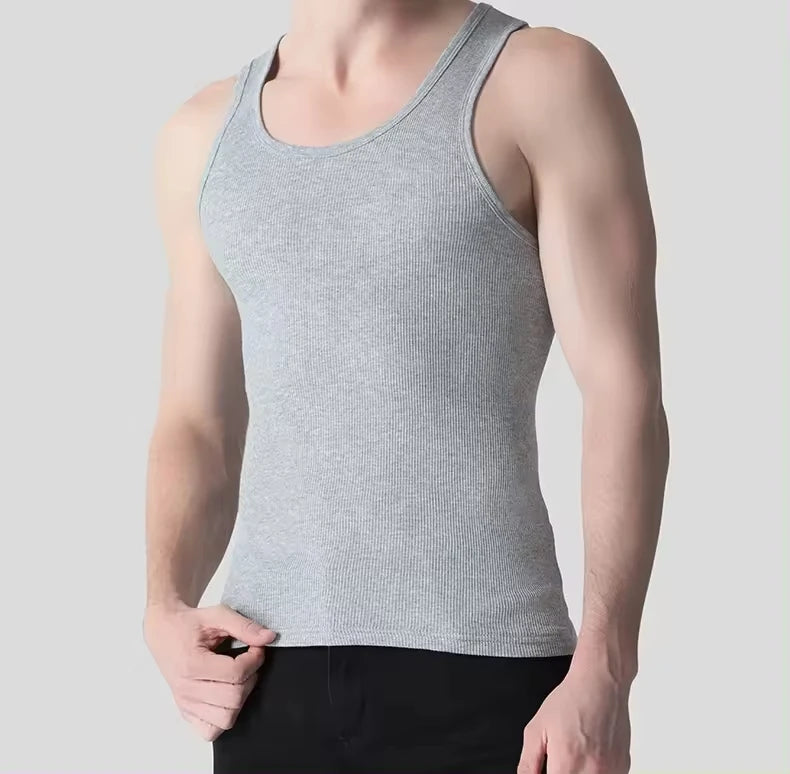 Custom High Quality Mens Gym tank Top Custom logo Men Ribbed Polyester tank Tops Men
