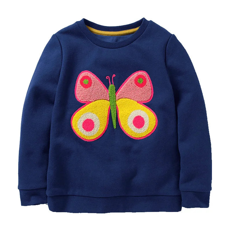 Little maven 2026 Baby Girls Clothes Spring and Autumn Sweatshirt with Lovely Animal Children Casual Tops for Kids 2-7 year
