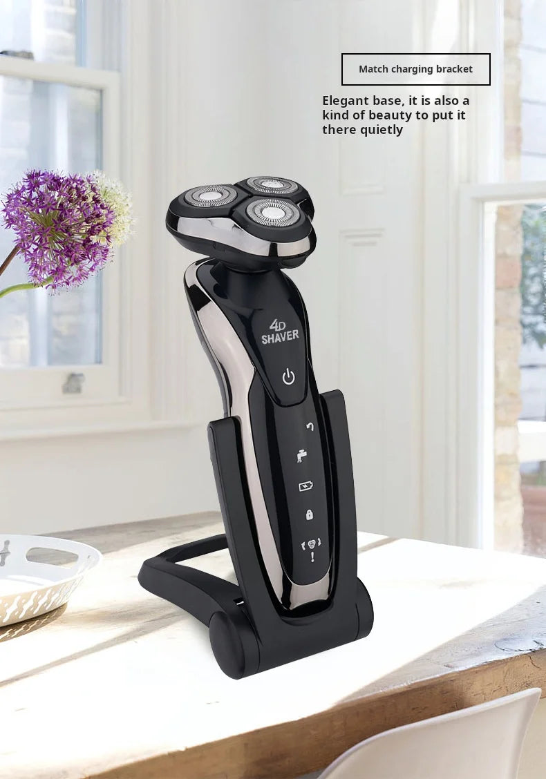 MENGLI RQ9001 Men's 4D Multifunctional Rotary Electric Shaver USB Rechargeable Triple Blade Waterproof IPX5 Face Shaving