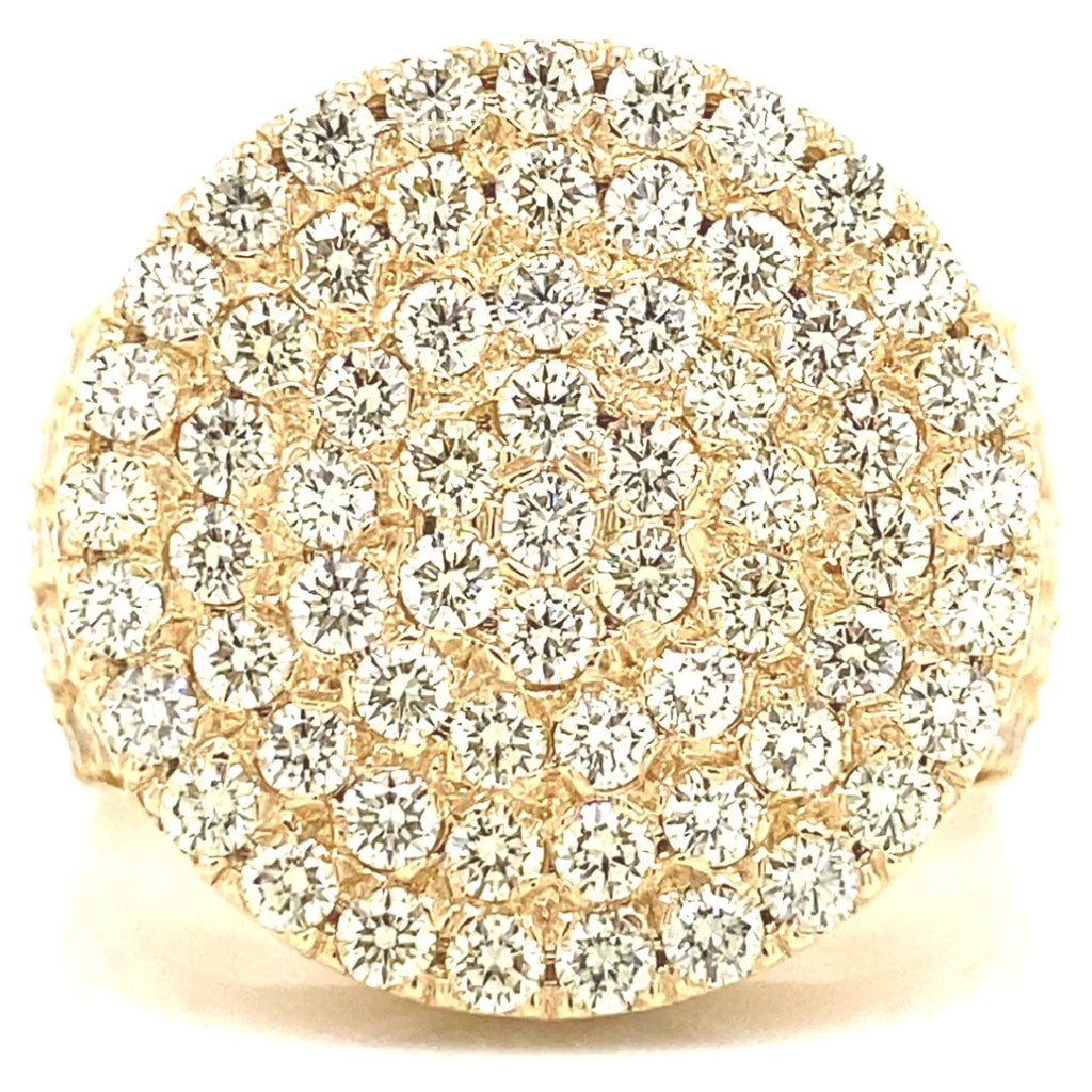 Ice Legacy Excellent Craft Smooth Surface Icedout Moissanite Diamond Hip Hop Ring Golden Tone Gold Plated Adjustable Band Bright