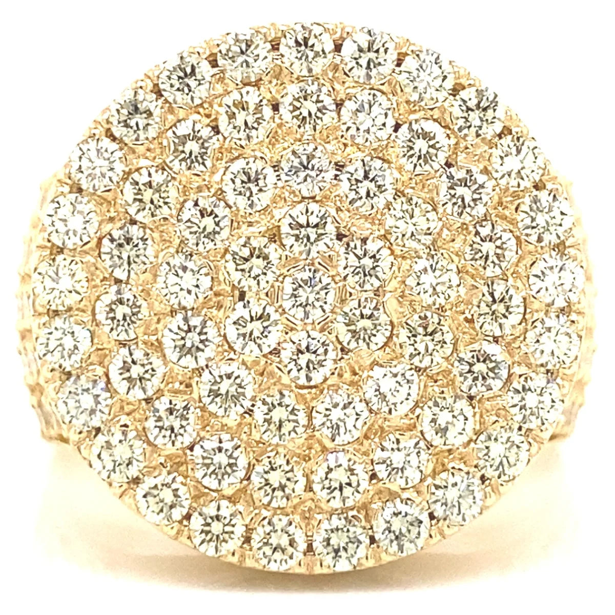 Ice Legacy Excellent Craft Smooth Surface Icedout Moissanite Diamond Hip Hop Ring Golden Tone Gold Plated Adjustable Band Bright