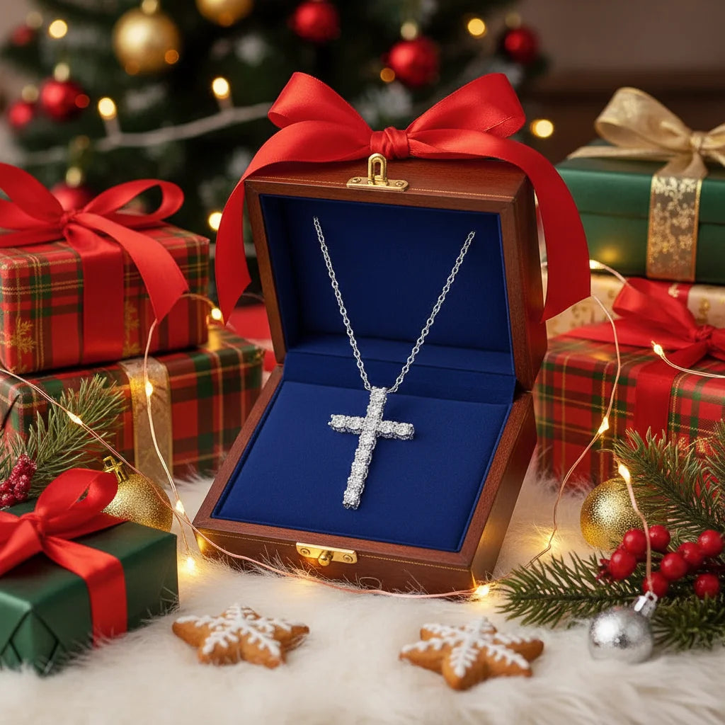 GRA Certified Cross Moissanite Necklace S925 Sterling Silver Unisex Hip Hop Street Fashion Neckwear