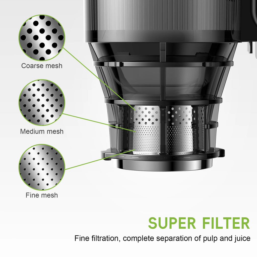 BioloMix Wide Chute Slow Masticating Juicer BPA FREE Cold Press Juice Extractor for High Nutrient Fruit and Vegetable Juice