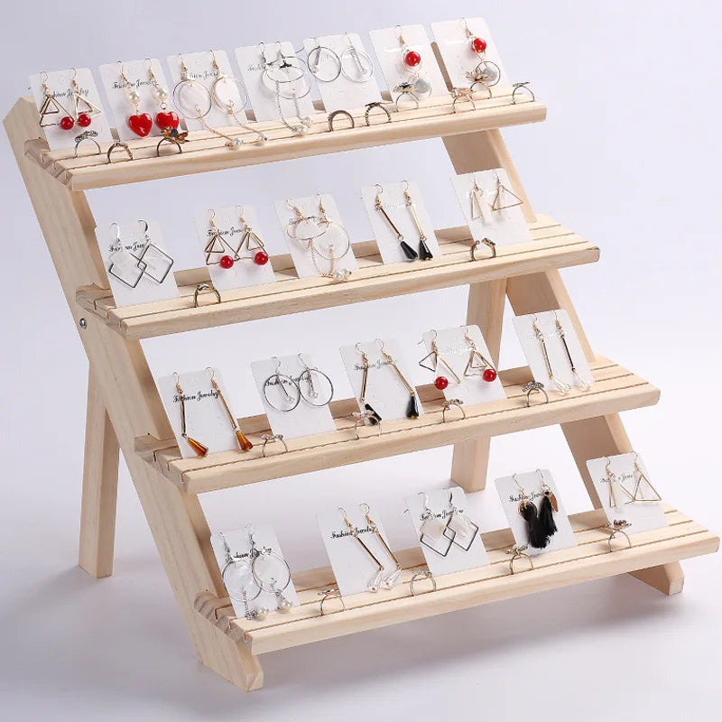 Jewelry Display Tray Pendant Earrings Rings Display Blocks Solid Wood Jewelry Display Holder Joyeros Organizador De Joyas