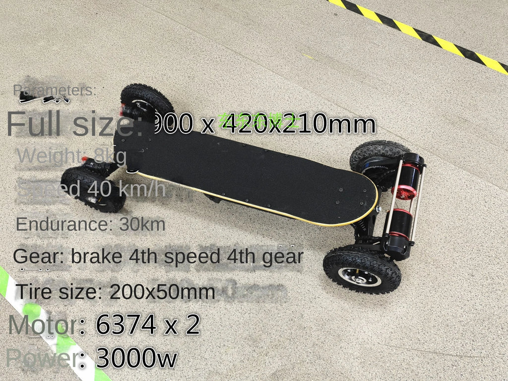[Dr. East] Mini Dual-Drive Off-Road Mountain SUV Kite Skateboard Remote Control Four-Wheel Electric Skateboard 3000W 1 Year