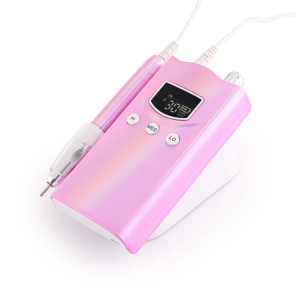 2025 Professional Wireless Brushless Gel Nail Drills 85w Efile Portable Cordless 35000RPM Electric Nail Drill Machine