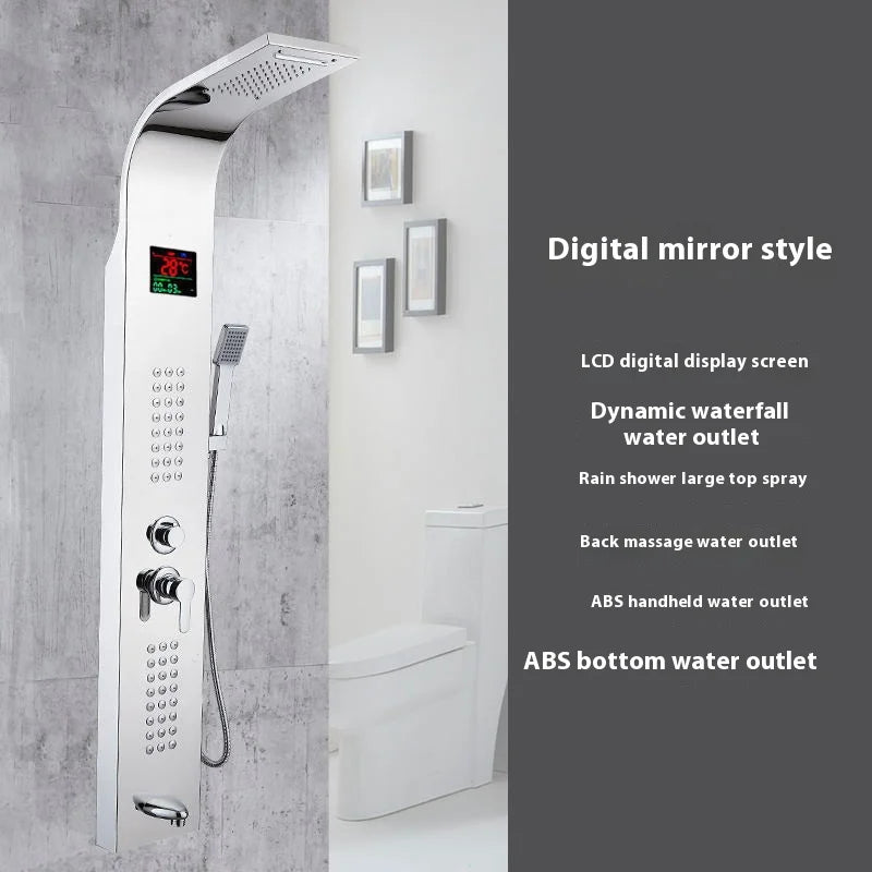 Modern Luxury Good Quality 304 Sus Digital Led Smart Rainfall Shower Massage System Wall Panels for Showers 3 Warranty