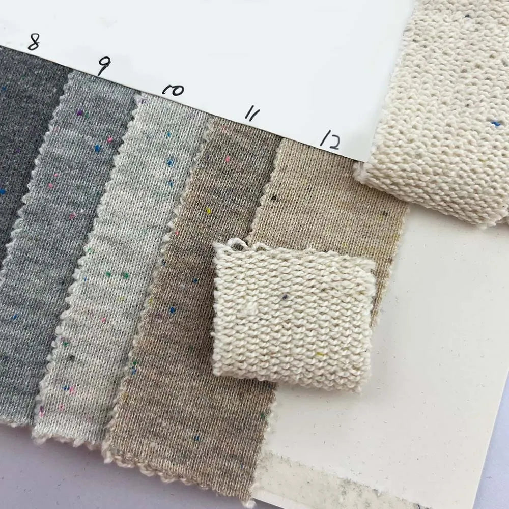 Heavyweight 440g Colorful Dot Winter Knitted Hacci Sweater Terry Fabrics 75 Cotton 25 Polyester Fabric