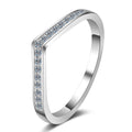 Drop Shipping With Box 0.14 Ct Eternity Moissanite Promise Rings for Her V Shaped Stackable Wedding Engagement Rings for Women