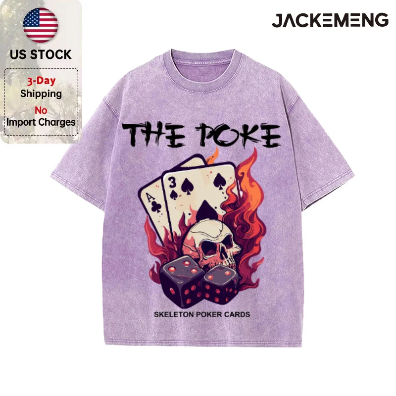 Oversized Vintage Retro Gothic Skull Streetwear Print Tshirt USA Stock Wholesale Y2K Casual Tee