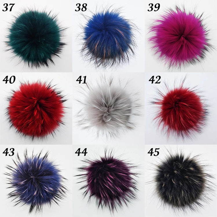 Wholesale Price Real Fur Pom Poms for Hats Real Mink Hair Fox Fur Nature Colors Custom Colors