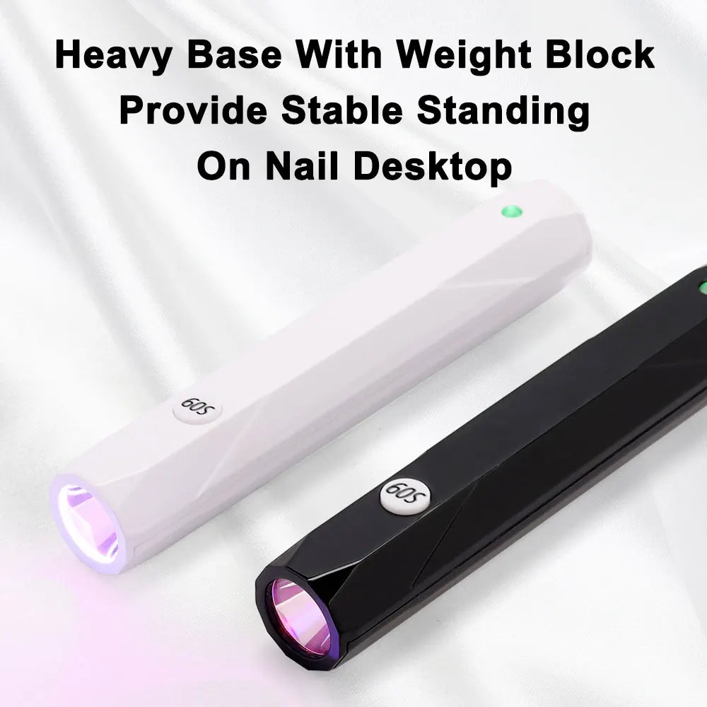 2-IN-1 Handheld Desktop Nail Dryer 9W MINI Flash Cure Light Cordless Rechargeable Automatic UV LED Gel Nail Lamp Battery GRS