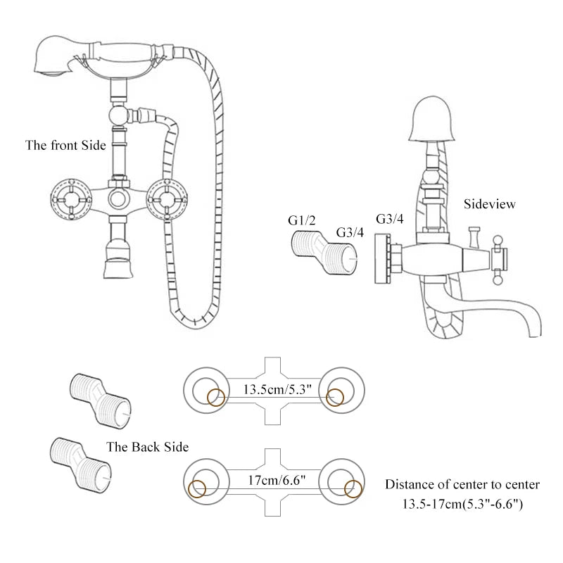 Telephone Style Golden Waterfall Bathtub Faucet Bathroom Brass Bath Faucets Waterfall Rotatb Spout Hot&Cold water Shower tap set