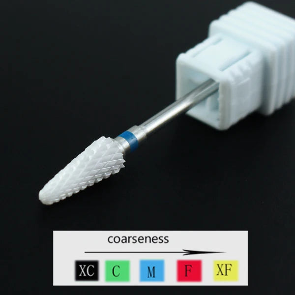 Ceramic Nail Drill Bit Milling Cutter for Electric Manicure Drill Bits Flame Corn Files for Pedicure Machine Polish Accessory