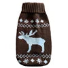 Christmas Reindeer Designer Pet Clothes Cute Cartoon Knitted Wool Jumper Sweater for Small/Large Dogs Cats Winter Cotton Fur PU