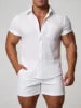 2026 New Men Summer Lightweight Short Sleeve Button Down Shirts Breathable Outdoor Travel Casual Beach Daily Male Tops Hot Sale