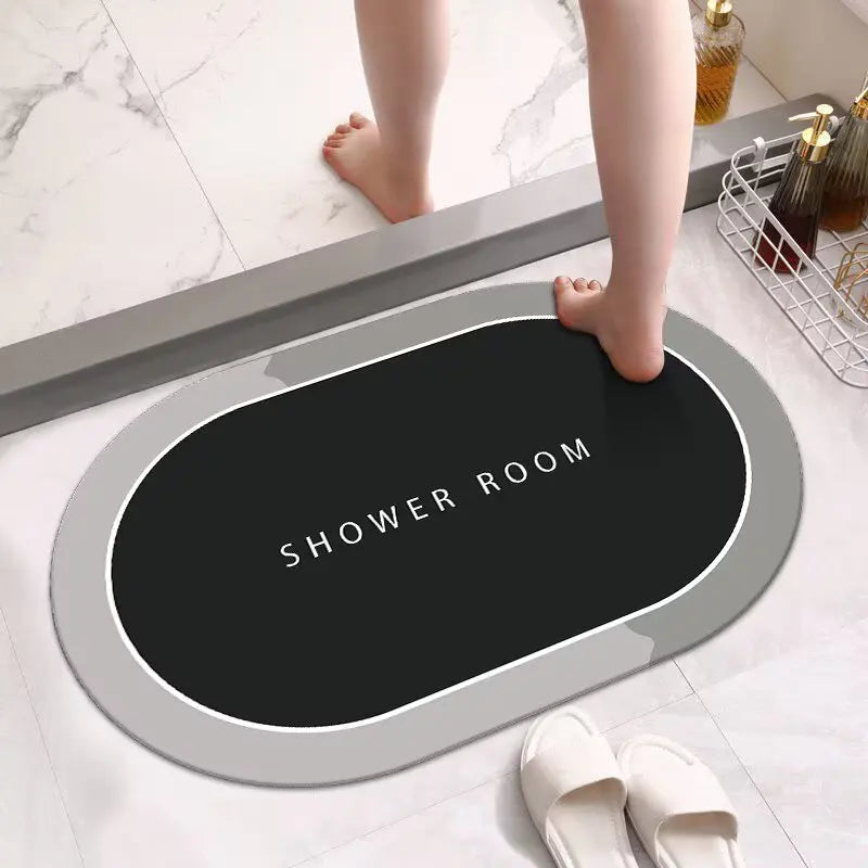 Modern Custom Printed Foot Shower Diatom Bathroom Rugs Mats Water Absorbent Sustainable Floor Non-Slip Diatomite Bath Mats