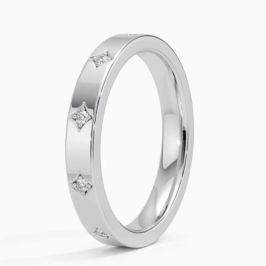 Stunning Luxury Moissanite Eternity Ring 18K Gold Plated 925 Sterling Silver Invisible Setting Unisex Wedding Anniversary Gift