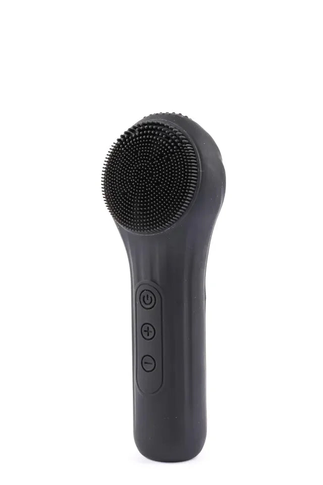 Vibrating Silicone Facial Cleansing Brush with Heat Massage & USB Charging
