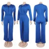 Latest Design Casual Jumpsuit Women Elegant Elastic Slim Fit Hollow Out Long Sleeve Ladies Wide Leg Jumpsuit for Women