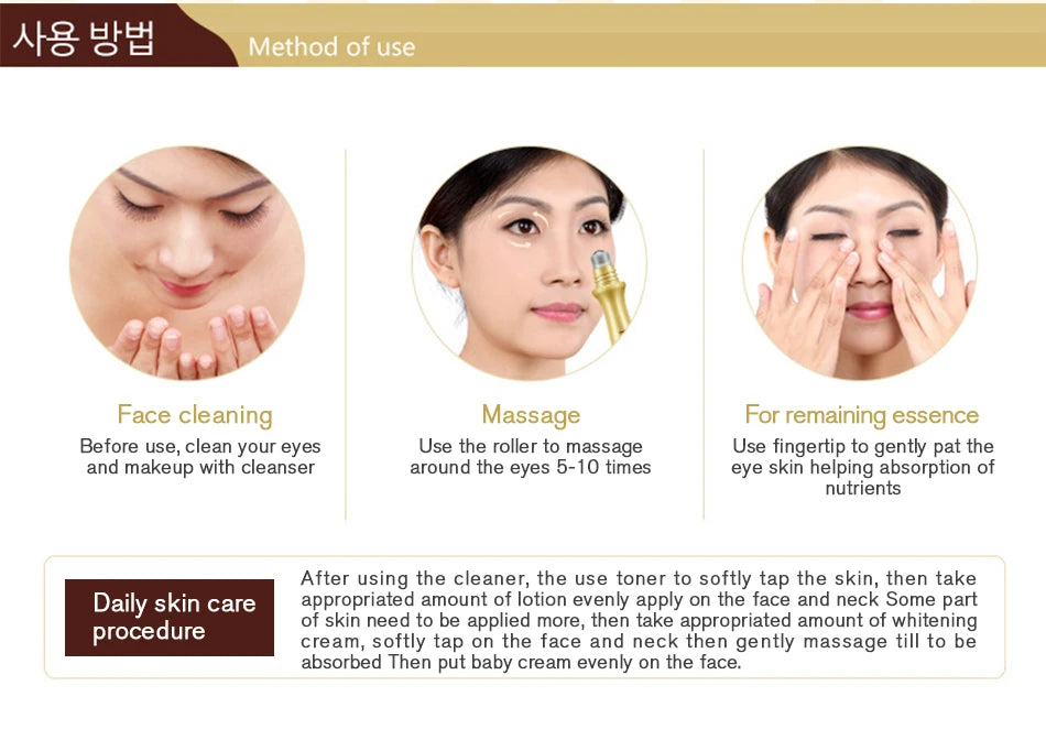 ROREC Hyaluronic Acid Snail  Eye Serum Essence Dark Circle Firming  Eyes Cream  Anti Wrinkle Korean Cosmetics Skin Care