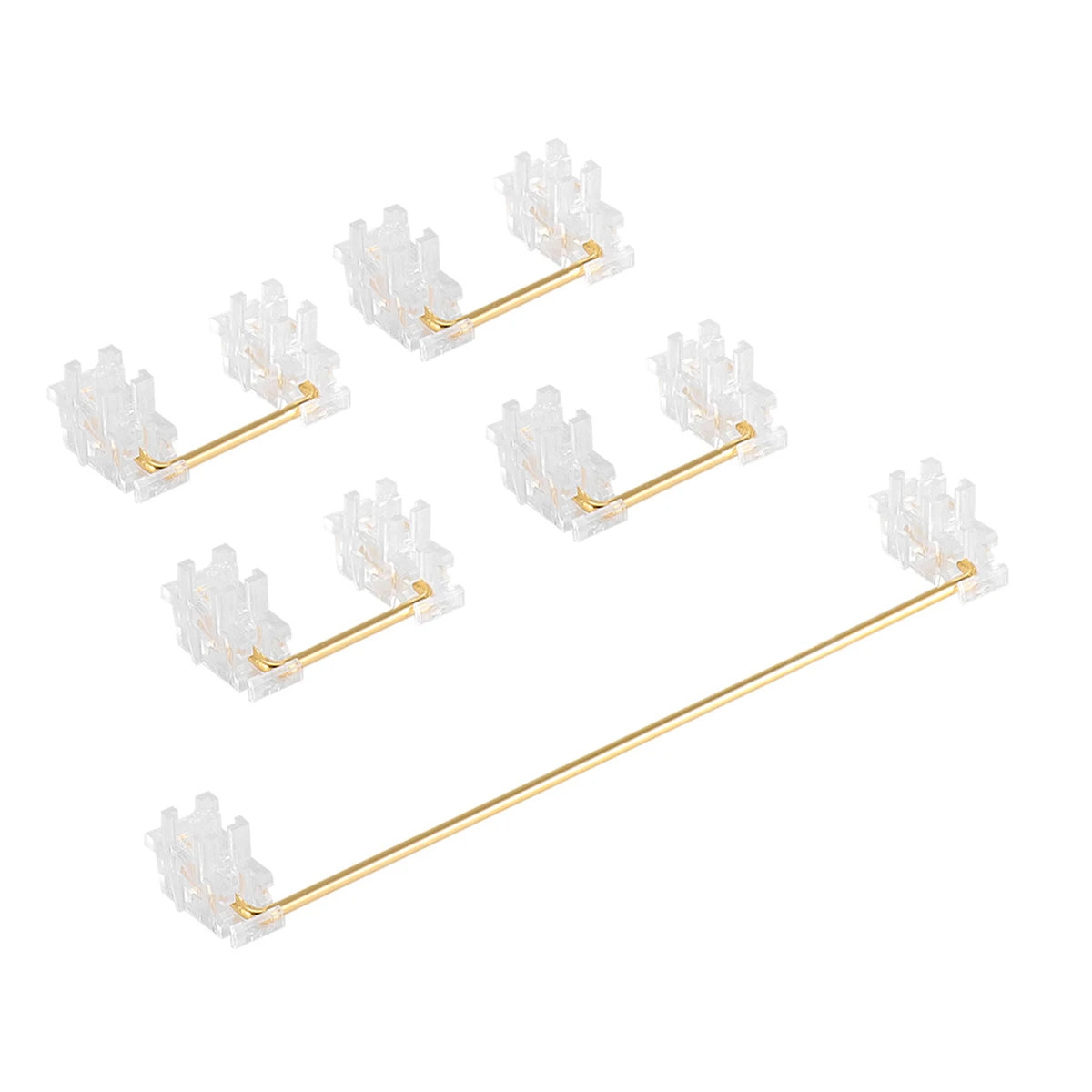 DUROCK Piano Plate Mount Stabilizers 2u 6.25u 7u Panda Stabilizer Gold-plated Wire Plate Stabs Smokey Clear Keyboard Stabilizers
