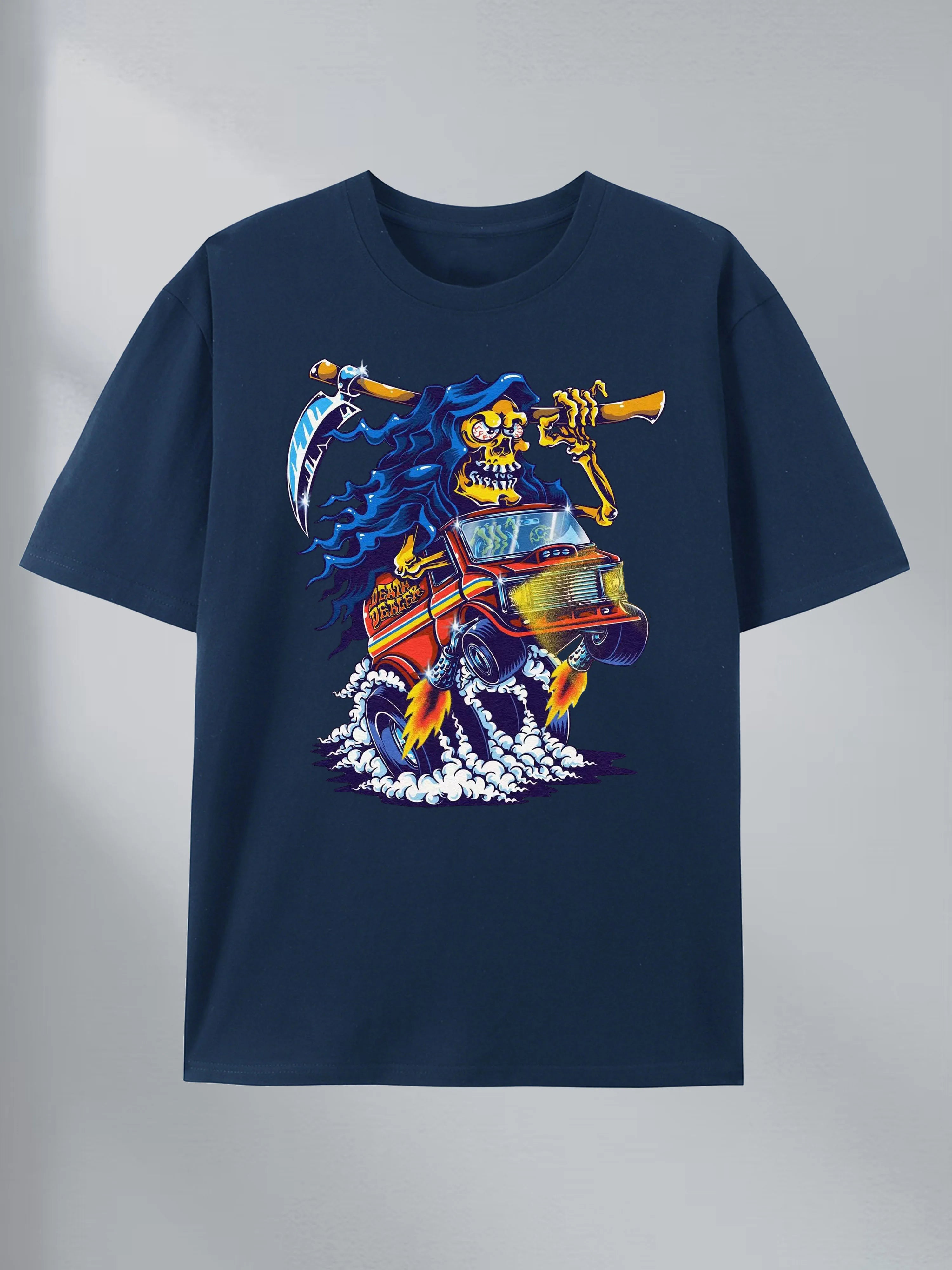 Reaper Truck Graphic Tee 100% Cotton US Warehouse 7 Colors