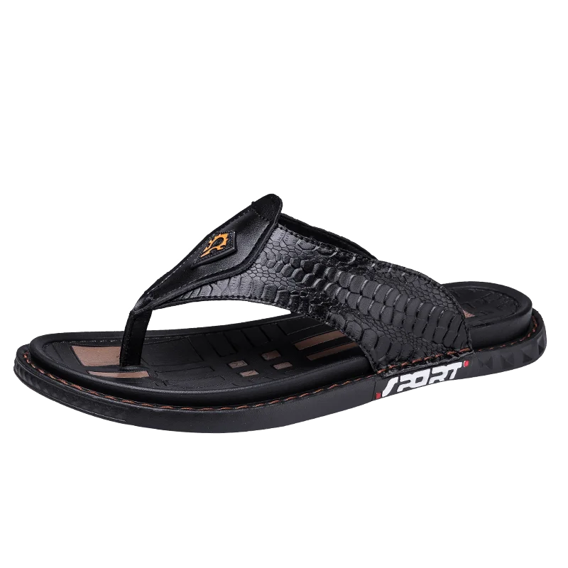 2025 Casual Slippers Sandal Mens High Quality Flip Flop Men Summer Shoes Genuine Leather Men Sandals Slippers Outdoor