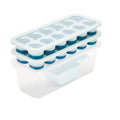 SB TECH New Single Piece Package Rectangle Polypropylene Blue 12-Cube Ice Tray Lid Container-Freezer Proof -60F 45F Heat