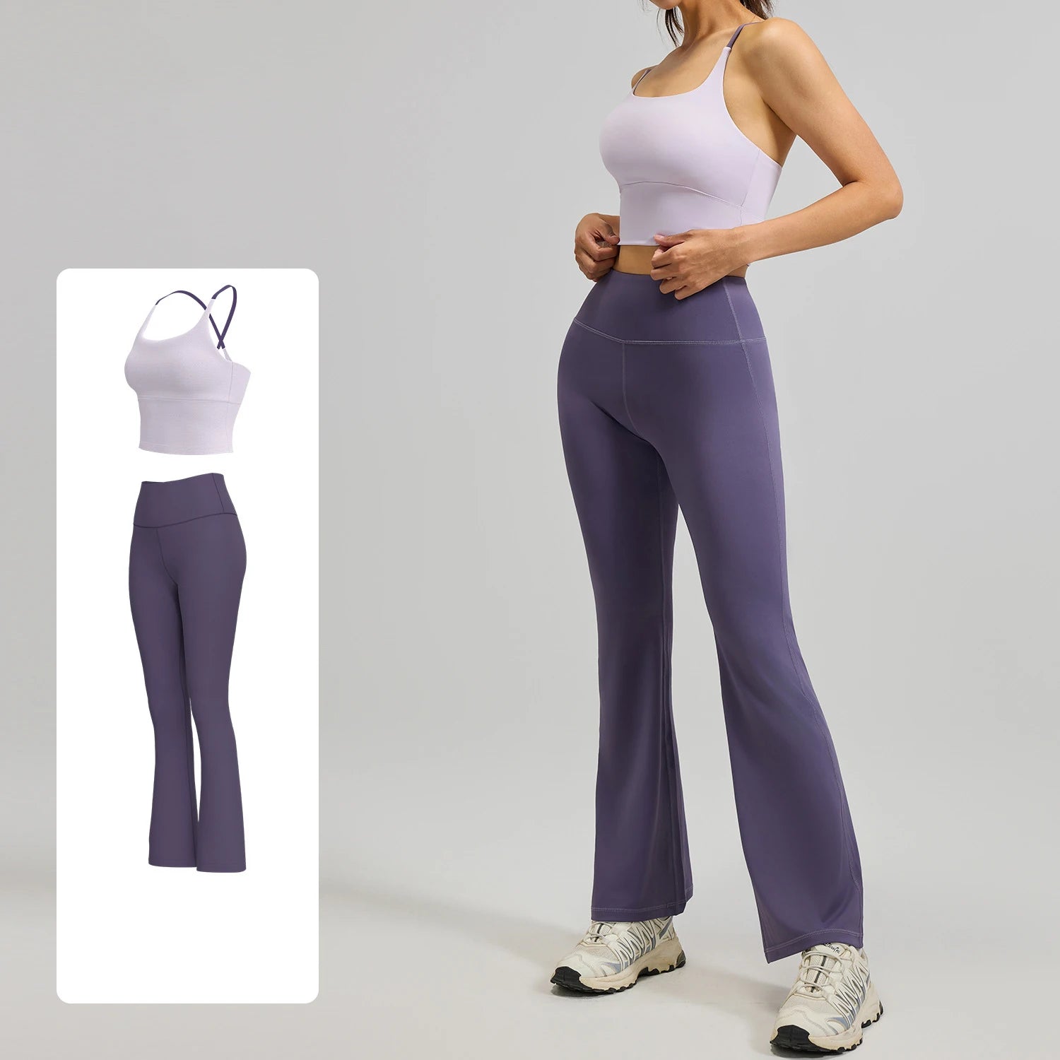 Custom Logo Women's Activewear Set Shock Proof Blocking Color Bra 4-way Stretch High Waisted Yoga Set Fitness Workout Clothing