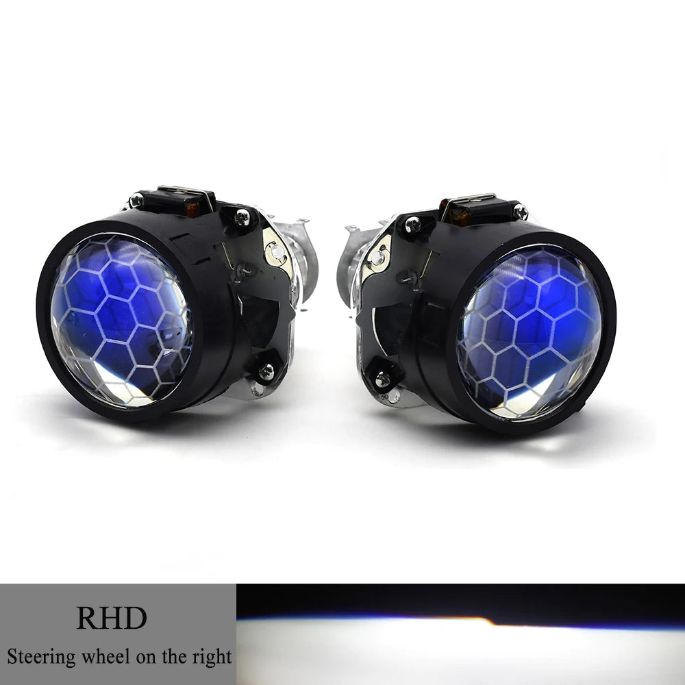 2.5 Inch Mini Bi Xenon Projector Lens RHD LHD Fit H1 H4 H7 Car Motorcycle Headlight Headlamp Car Assembly Kit Retrofit Replace