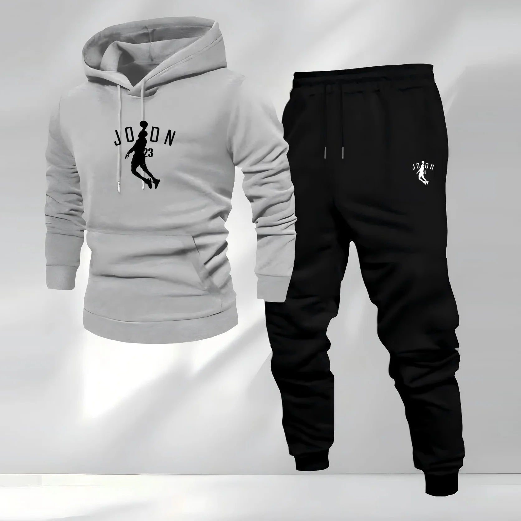 2025 Autumn/Winter Men's Sporty Hoodie Warm Casual Set Customizable Logo Printed Hip Hop Style Knitted Weaving for Sports Brand