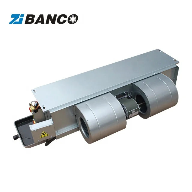 CE Standard Ceiling Duct Fan Coil Chilled Water Fan Coil 3 Speed Horizontal Concealed Fan Coil Unit 1.8-12.6KW Cooling Capacity