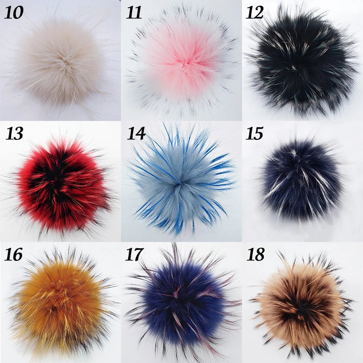 Wholesale Price Real Fur Pom Poms for Hats Real Mink Hair Fox Fur Nature Colors Custom Colors