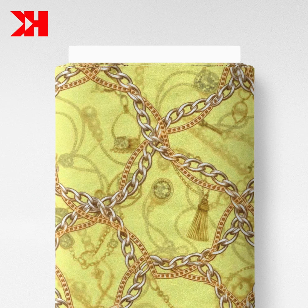 2026 New Arrivals 100% Cotton Soft Lawn Fabric Custom Chains Printed for Women Dress