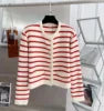 Women's Casual V-Neck Sleeveless Striped Knitted Vest Sweater Chic Single Breasted Cardigan Top New Fashion