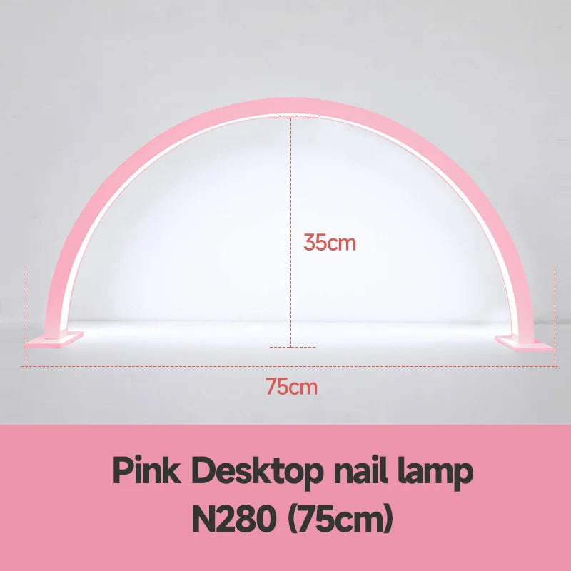 Freem LOGO 48W Beauty Salon Fill Light Half-Moon Shaped Nail Care Desktop Arch Ring Led Lights Fake Nail Art Light Manicure Lamp