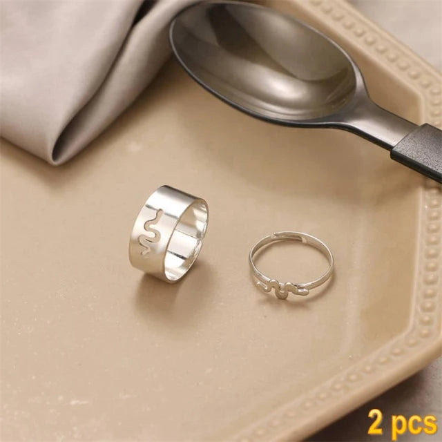 Trendy Gold Butterfly Rings for Women Men Lover Couple Rings Set Friendship Engagement Wedding Open Rings N2203181