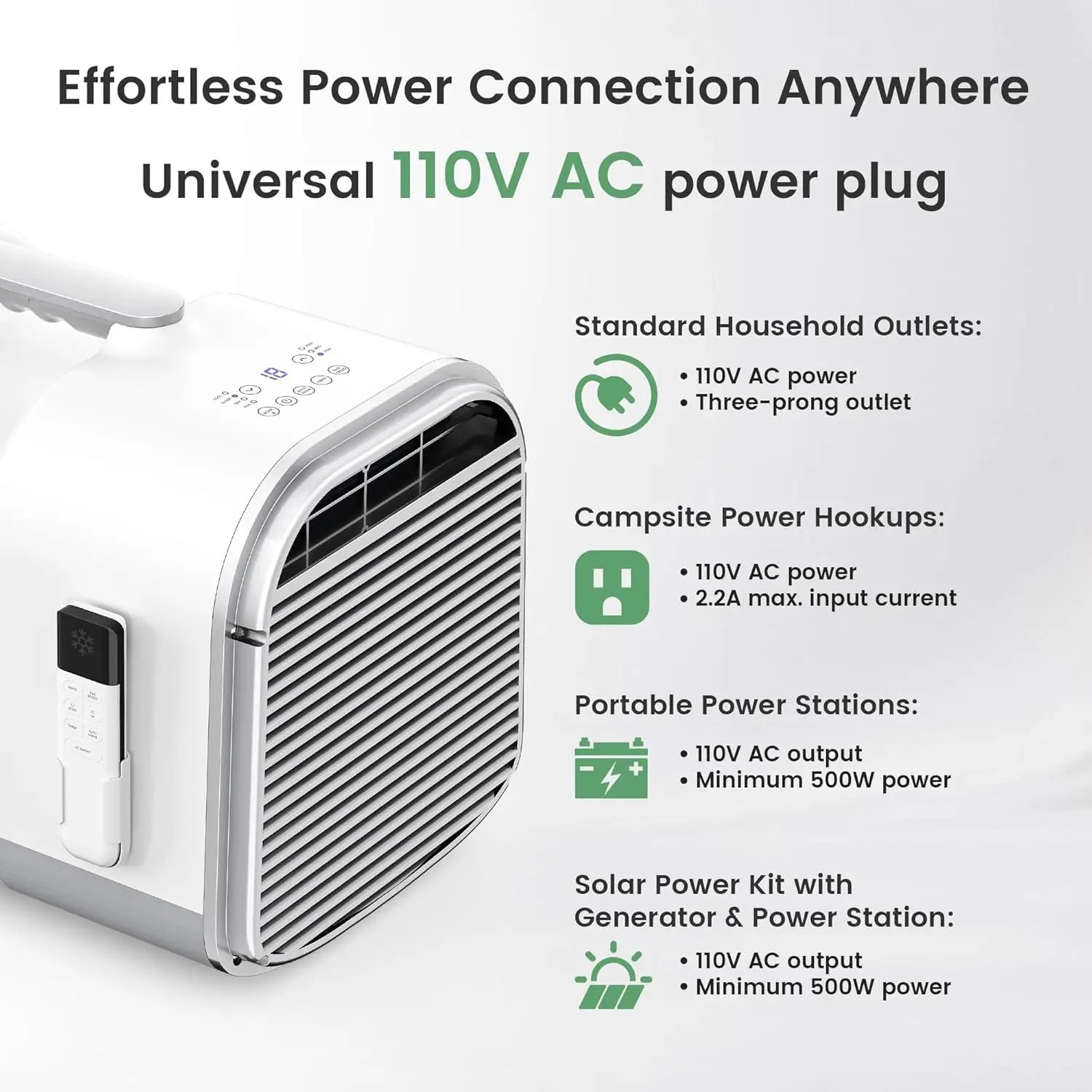 4500 BTU Tent Air Conditioner - Portable Air Conditioner with Cooling, Dehumidifying & Fan Functions, Covers Up to 130 Sq.