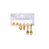 High Quality Stainless Steel Stud Earring Set Three Pairs on One Card Shower Accessories That Don't Fade Bean Stud Earrings