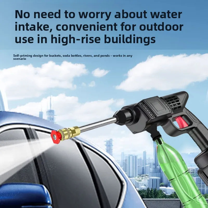 Electric Cordless High-Power High-Pressure Car Washer Water Gun for Household Use 3-3.5 L/min Flow Rate 180W Power