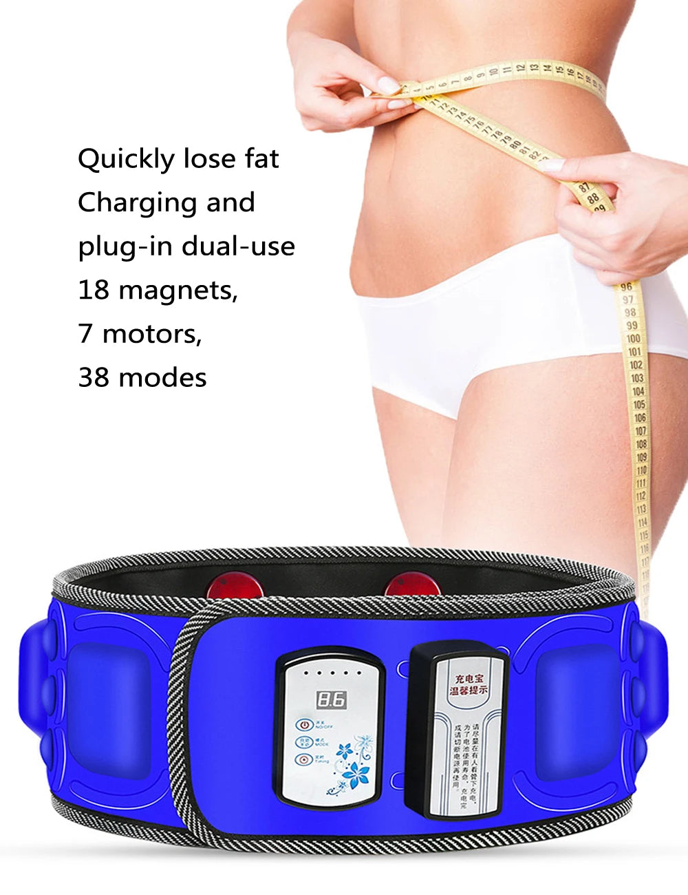 Wireless Electric Massage Slimming Belt Lose Weight Fitness Fat Burning Vibration Abdominal Belly Muscle Trainer Stimulator