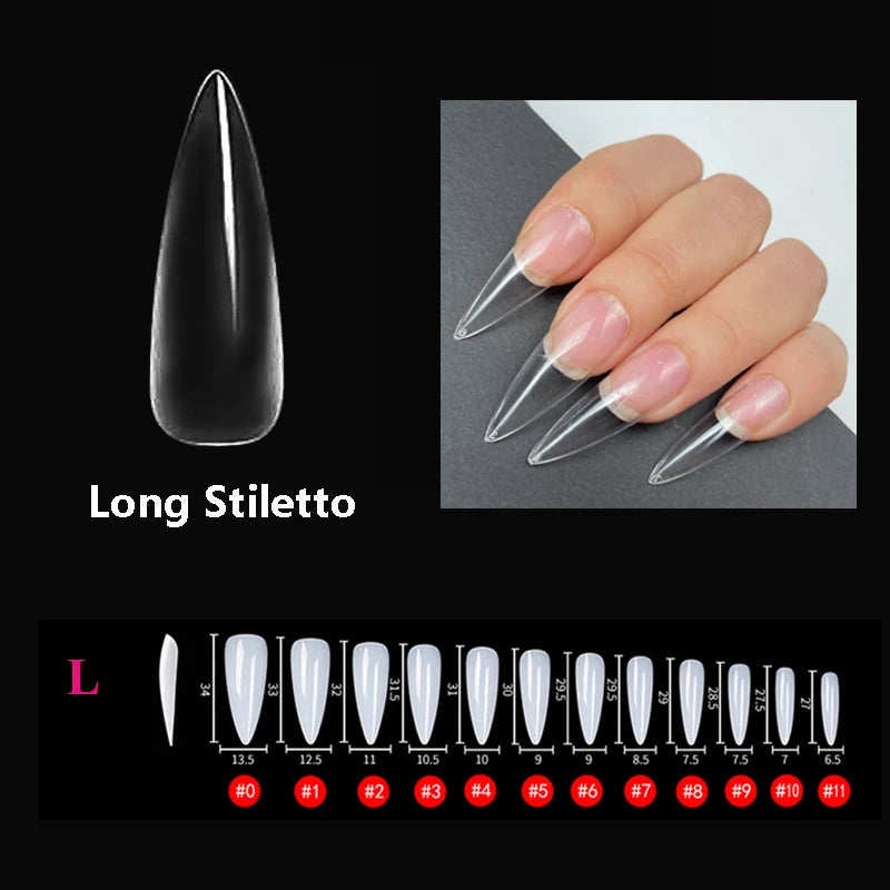 Soft Gel Nail Tip Set Custom Box and LOGO Nail Tip Set With Lamp Glue Clear Full Cover Soft Gel Nail Tip Kit