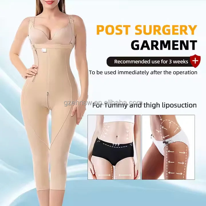 Verified Women Post Surgical Liposuction Compression Garment Shapers Colombianas Faja Bodysuit Pant Post Surgery Shapewear
