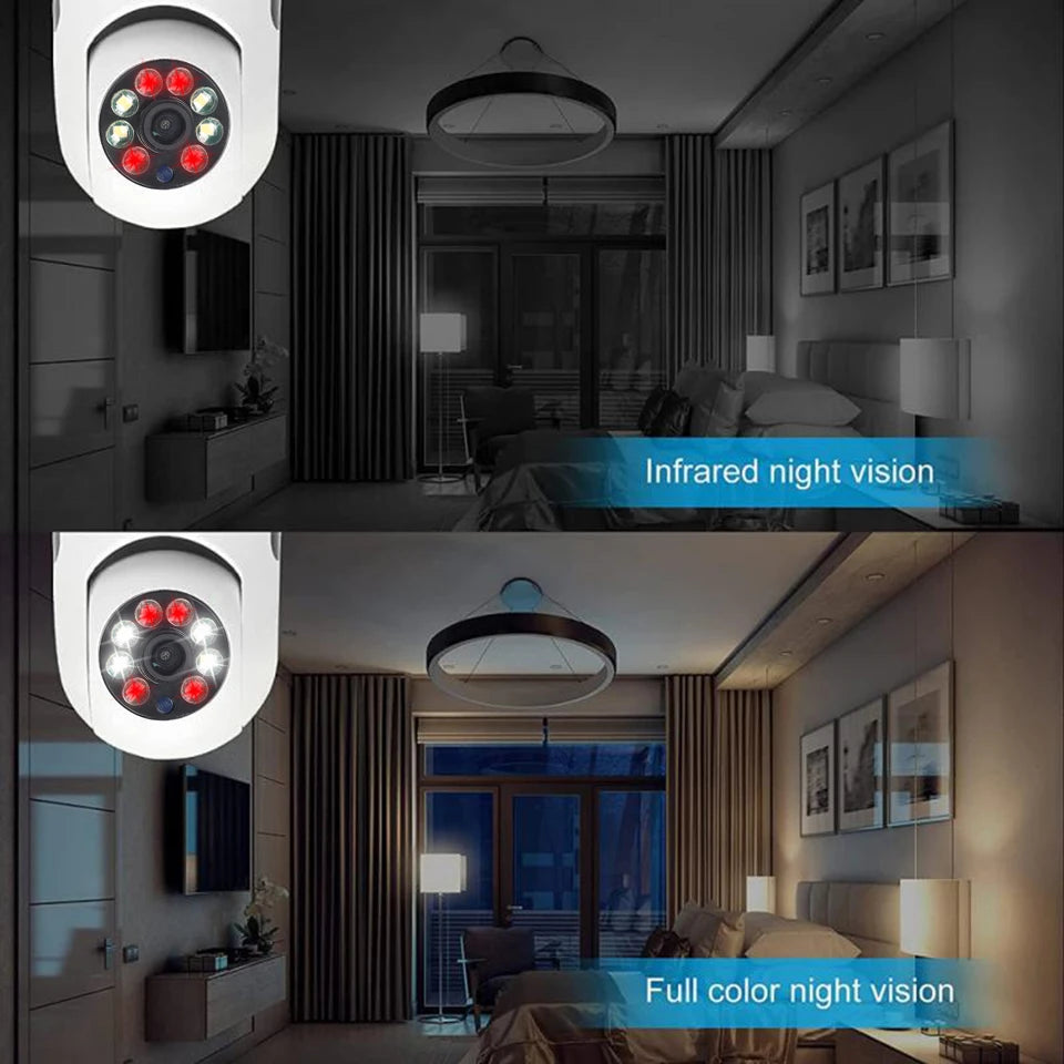 360 Panoramic Wifi HD Night Vision Ip Surveil Mini Surveillance Home Security Wireless Light Bulb PTZ Home Security Cameras