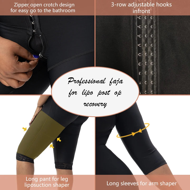 Custom Private Label  Post Op Surgery Reductoras Colombianas Faja De Mujer Bbl Shaper High Compression Garments Body Shapewear